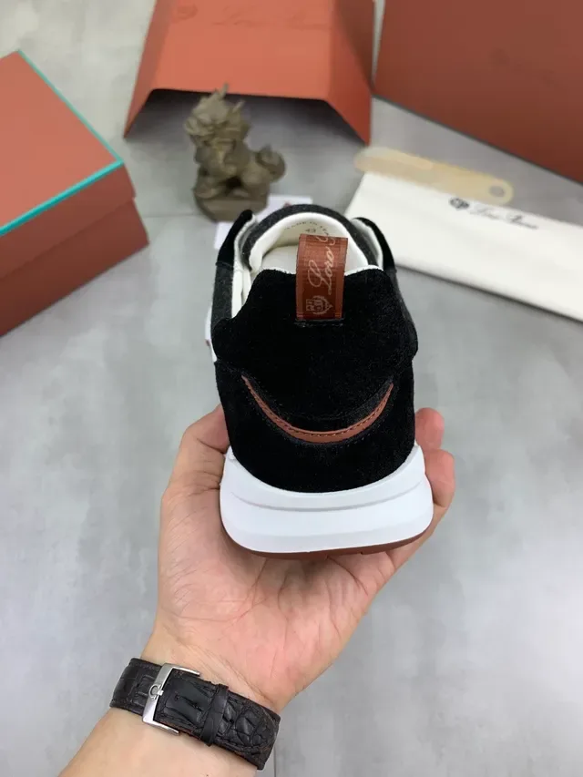 Loro Piana Sneaker Lifestyle Noir en Feutre et Daim 3