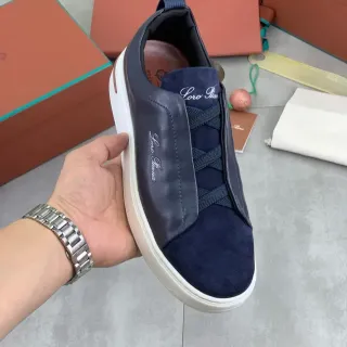 Loro Piana Navy 麂皮和皮革 懒人式生活方式运动鞋