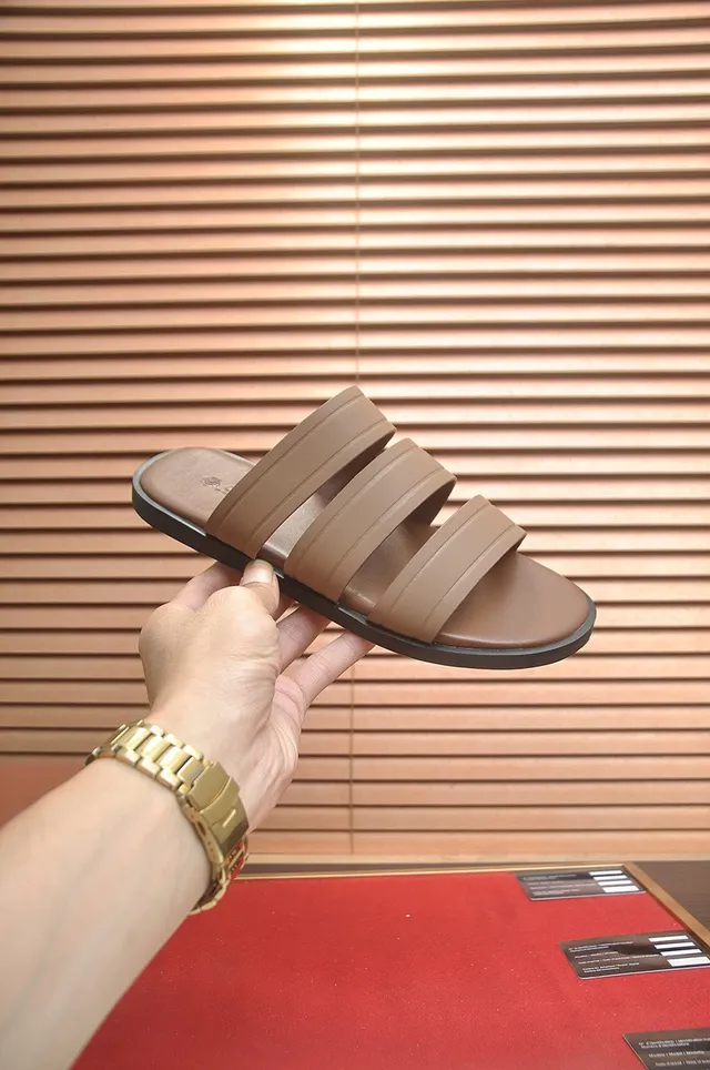 Loro Piana Bege Sandálias de três tiras slide casual 6