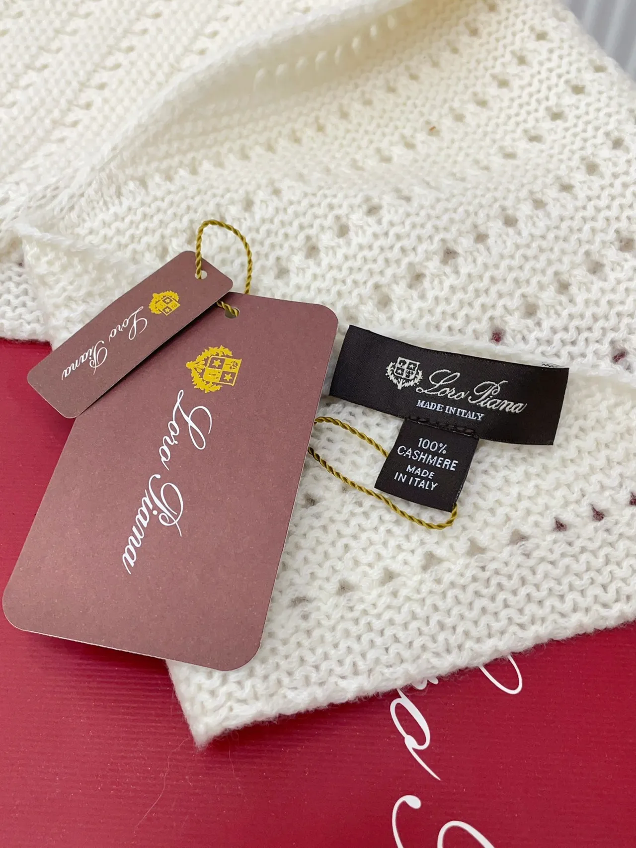 Loro Piana 白色米色 罗纹针织 刺绣老虎补丁 针织帽 7