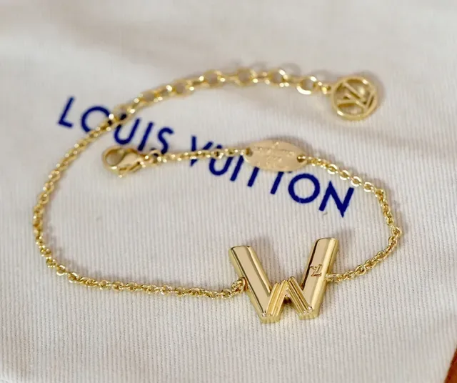 Louis Vuitton Alphabet A Gold-Tone Chain Bracelet 3