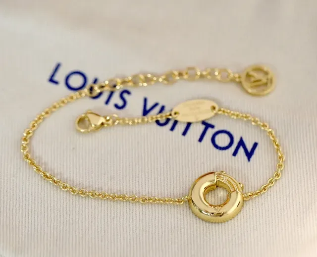 Louis Vuitton Alphabet A Gold-Tone Chain Bracelet 10