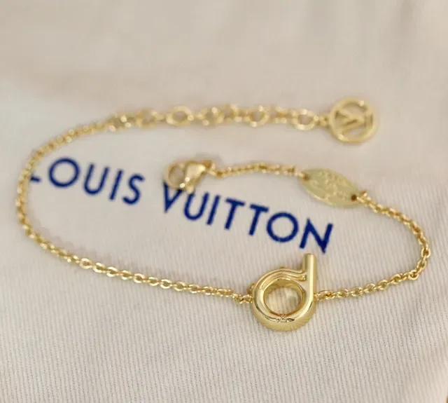 Louis Vuitton Alphabet A Gold-Tone Chain Bracelet 21