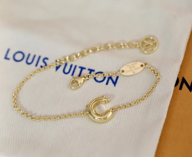 Louis Vuitton Alphabet A Gold-Tone Chain Bracelet 22