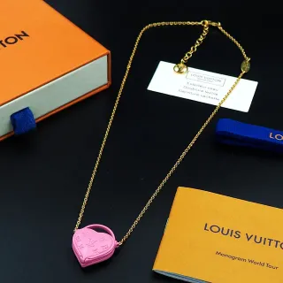 Louis Vuitton Ami de Coeur গোলাপি Monogram হার্ট নেকলেস