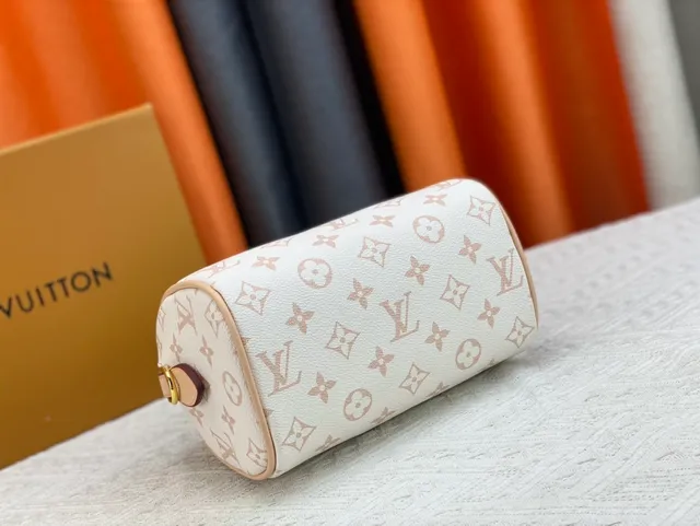 Louis Vuitton Beige Black Monogram Canvas Leather Trim Boston Bag 4