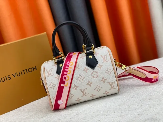 Louis Vuitton Beige Black Monogram Canvas Leather Trim Boston Bag 7