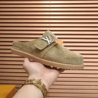 Louis Vuitton Beige Monogrammed Suede Buckle Strap Casual Shoes