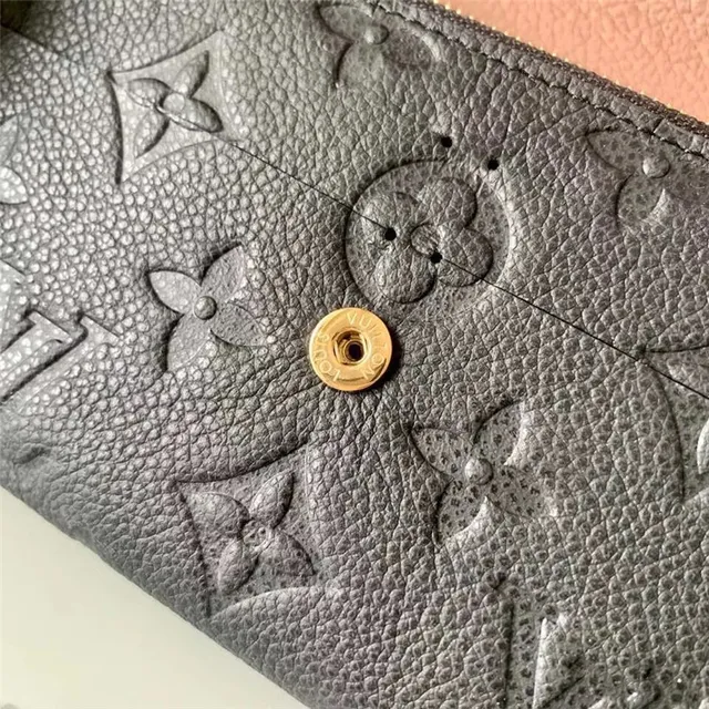 Louis Vuitton Black Blue Embossed Monogram Leather Flap Closure Long Wallet 2