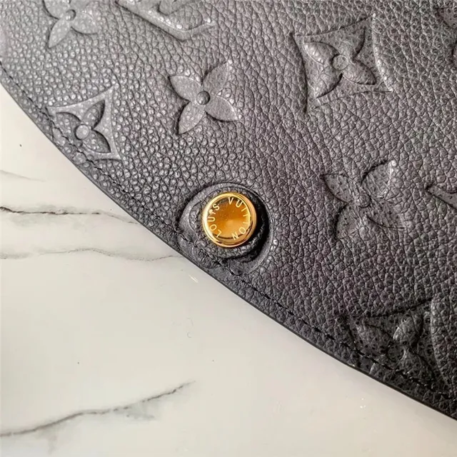Louis Vuitton Black Blue Embossed Monogram Leather Flap Closure Long Wallet 6