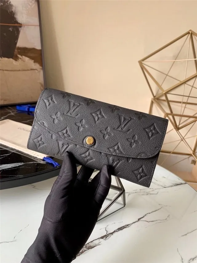 Louis Vuitton Black Blue Embossed Monogram Leather Flap Closure Long Wallet 7