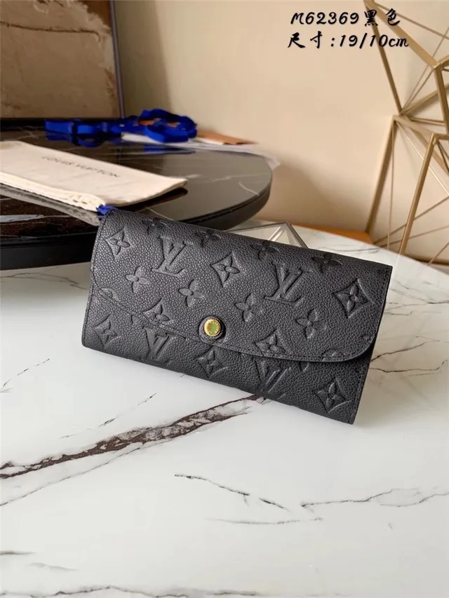Louis Vuitton Black Blue Embossed Monogram Leather Flap Closure Long Wallet 10