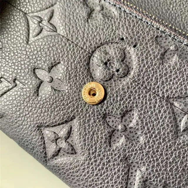 Louis Vuitton Black Blue Embossed Monogram Leather Flap Closure Long Wallet 11