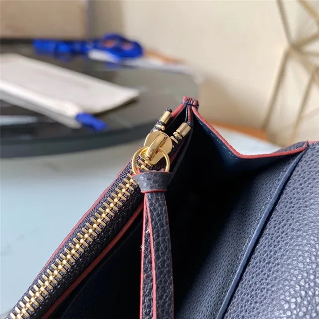 Louis Vuitton Black Blue Embossed Monogram Leather Flap Closure Long Wallet 12