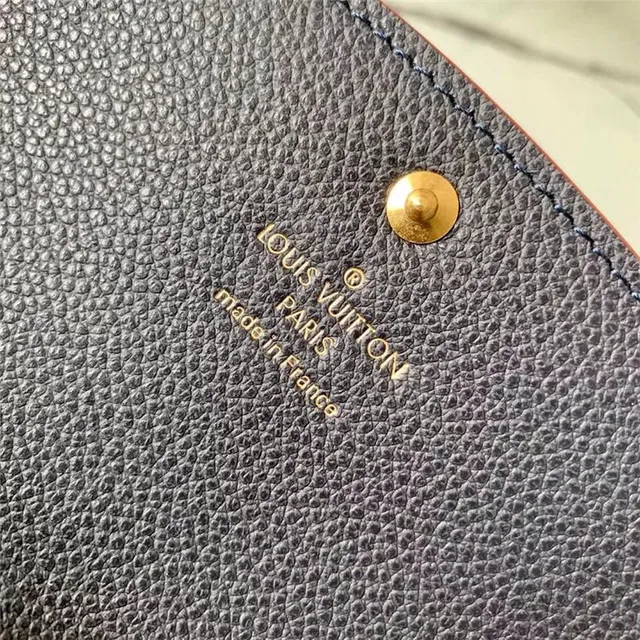 Louis Vuitton Black Blue Embossed Monogram Leather Flap Closure Long Wallet 13