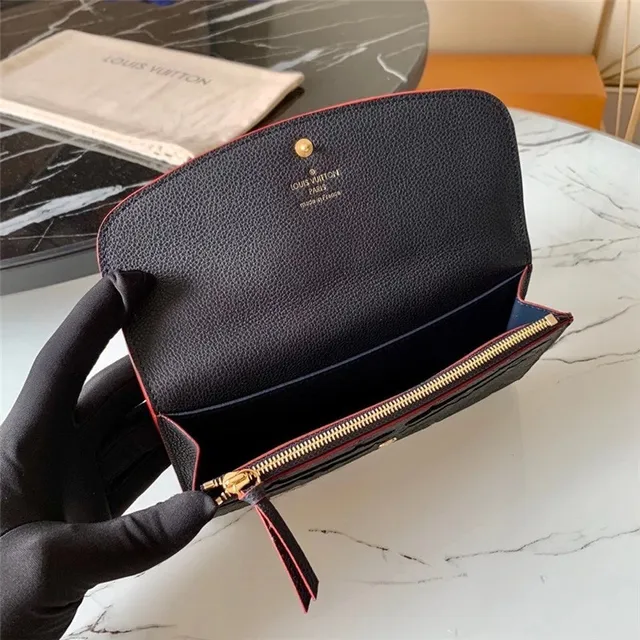 Louis Vuitton Black Blue Embossed Monogram Leather Flap Closure Long Wallet 14