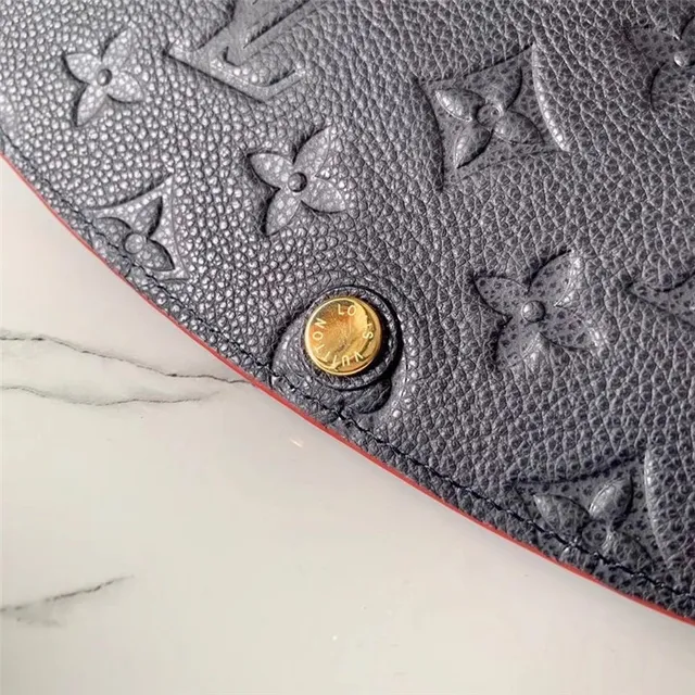Louis Vuitton Black Blue Embossed Monogram Leather Flap Closure Long Wallet 15