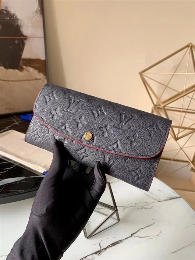Louis Vuitton Black Blue Embossed Monogram Leather Flap Closure Long Wallet 16