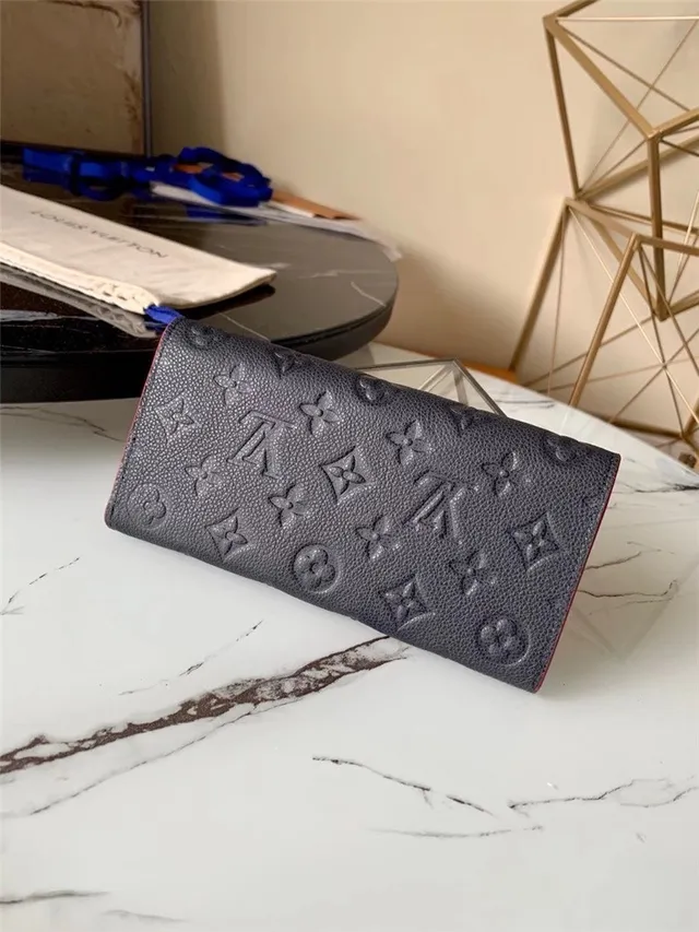Louis Vuitton Black Blue Embossed Monogram Leather Flap Closure Long Wallet 17
