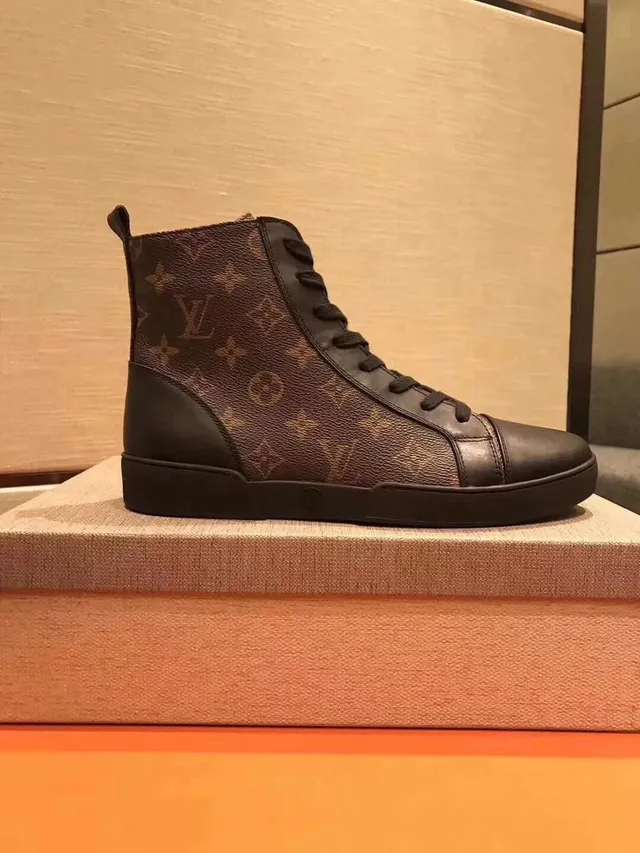 Louis Vuitton काला भूरा Monogram Canvas Leather Toe Cap Ankle Boots 9