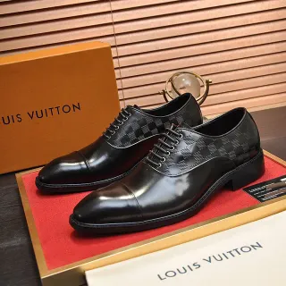 Louis Vuitton কালো Cap-Toe Damier Graphite নকশাযুক্ত কোয়ার্টার অক্সফোর্ড জুতো