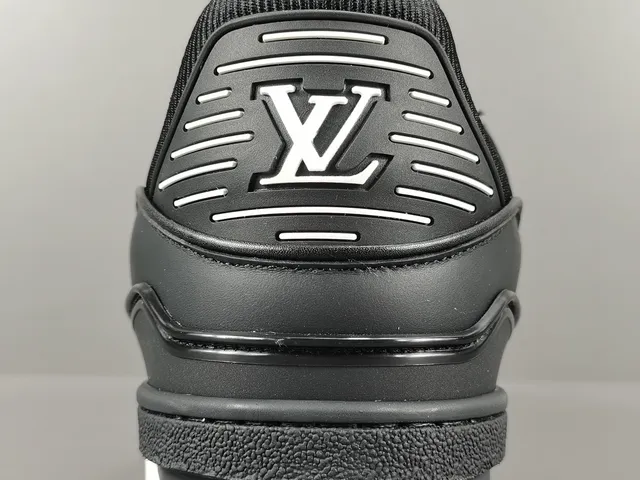 Louis Vuitton Black White Layered Leather And Mesh Upper Integrated Strap System Lifestyle Sneakers 6