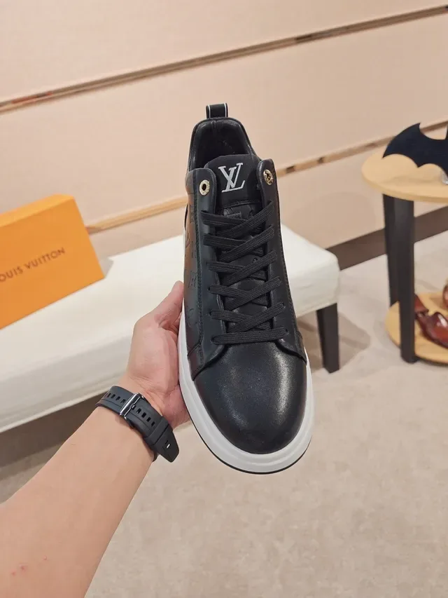 Louis Vuitton Black White Monogrammed Leather High-Top Lifestyle Sneakers 5
