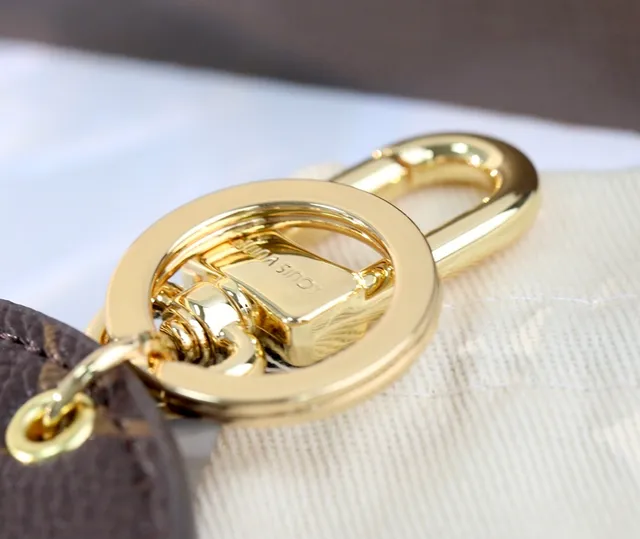 Louis Vuitton 棕色米色圆形分层皮革印花帆布手提包 3