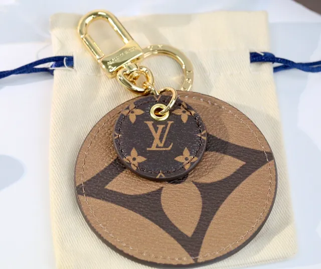 Louis Vuitton 棕色米色圆形分层皮革印花帆布手提包 4
