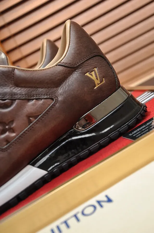 Louis Vuitton Brown Beige Embossed Monogram Leather Lifestyle Sneakers 2