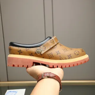 Louis Vuitton Brown Black Monogram Canvas Leather Heel Counter Casual Shoes