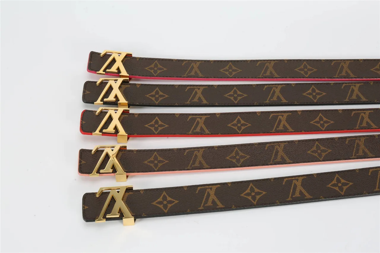 Louis Vuitton Brown Gold Monogram-Coated Canvas Polished LV Buckle Leather Belt 3