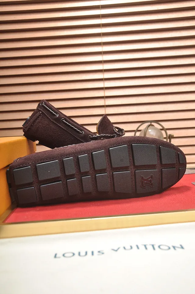 Louis Vuitton Brown Suede Rope-Lace Loafers 7