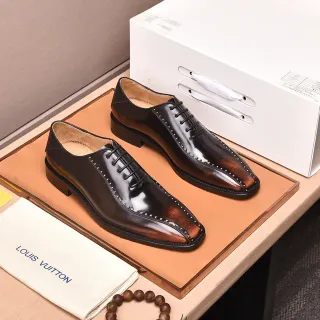 Louis Vuitton कैप-टो स्टड-डिटेल्ड भूरा ऑक्सफोर्ड जूते