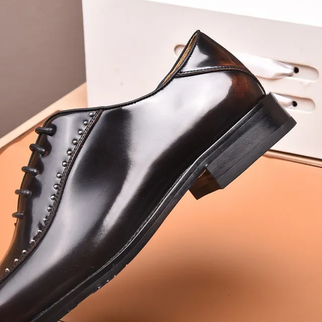 Louis Vuitton कैप-टो स्टड-डिटेल्ड भूरा ऑक्सफोर्ड जूते 2