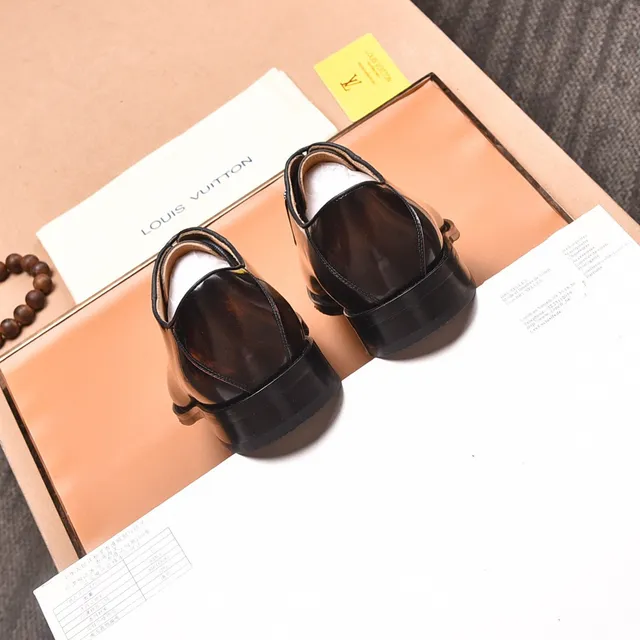 Louis Vuitton कैप-टो स्टड-डिटेल्ड भूरा ऑक्सफोर्ड जूते 3