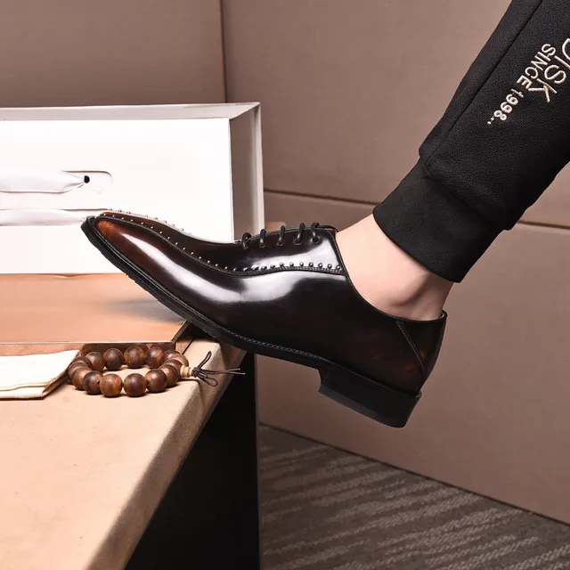 Louis Vuitton कैप-टो स्टड-डिटेल्ड भूरा ऑक्सफोर्ड जूते 7