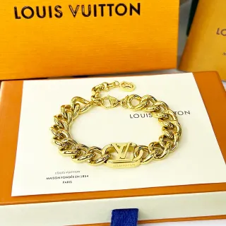 سوار Louis Vuitton سلسلة ذهبية سميكة كيرب لينك مصقول سوار