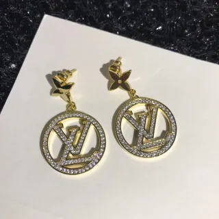 Louis Vuitton circulares LV Monogram Pavé Crystal brincos