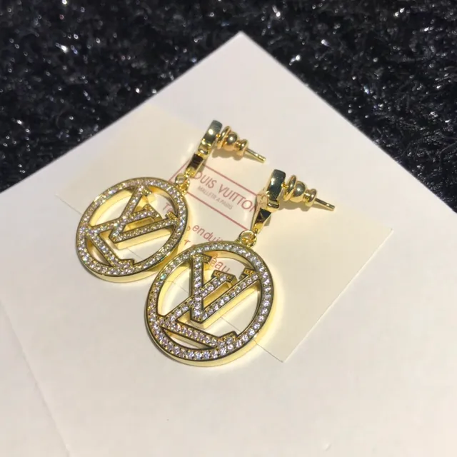 Louis Vuitton circulares LV Monogram Pavé Crystal brincos 3