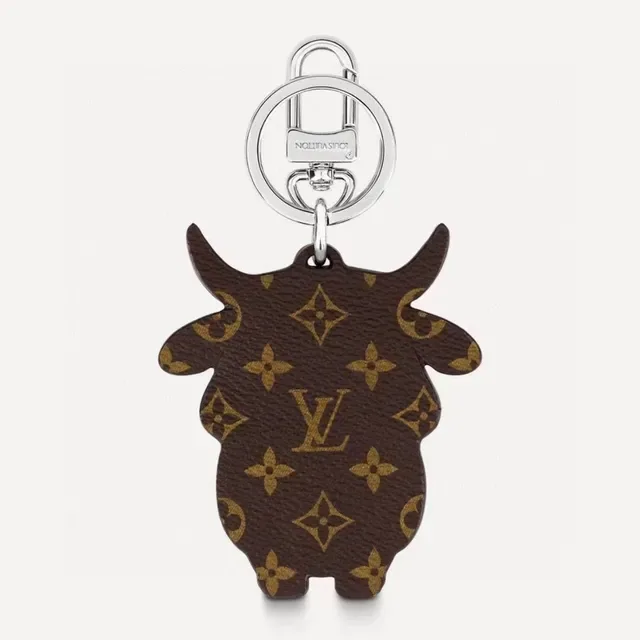 Louis Vuitton Cow Charm Brown Black Monogram Canvas Tote Bag 2