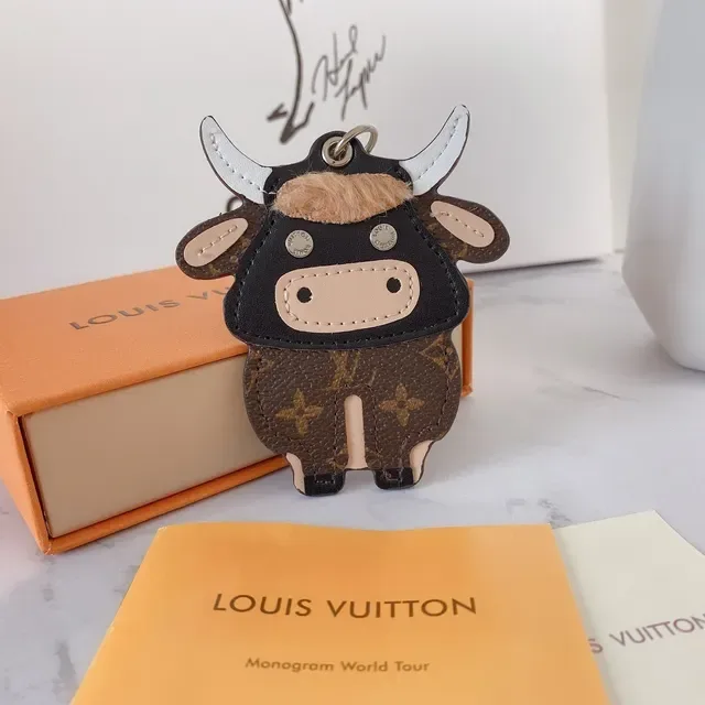 Louis Vuitton Cow Charm Brown Black Monogram Canvas Tote Bag 4