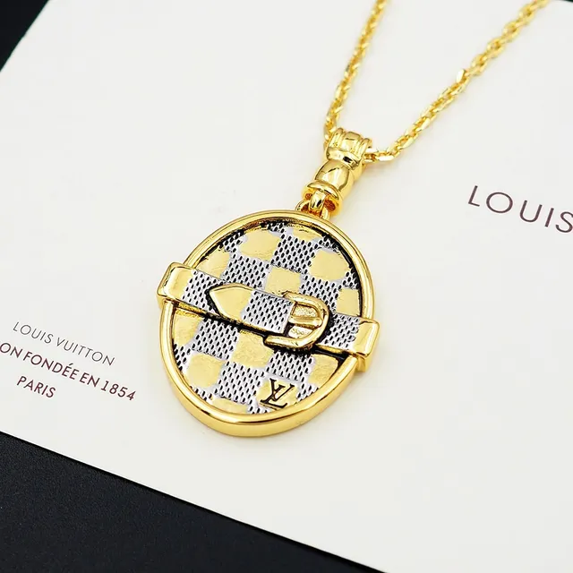 Louis Vuitton Damier Check Belt-Buckle Pendant Necklace 5