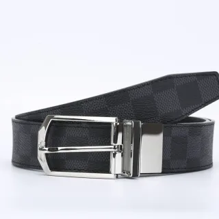 Louis Vuitton Damier Graphite 可逆扣皮革腰带