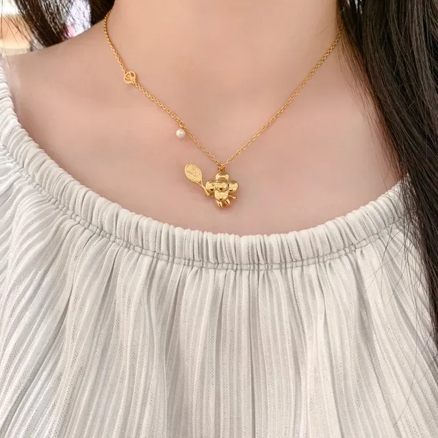 Louis Vuitton 金色花朵珍珠吊坠项链 2
