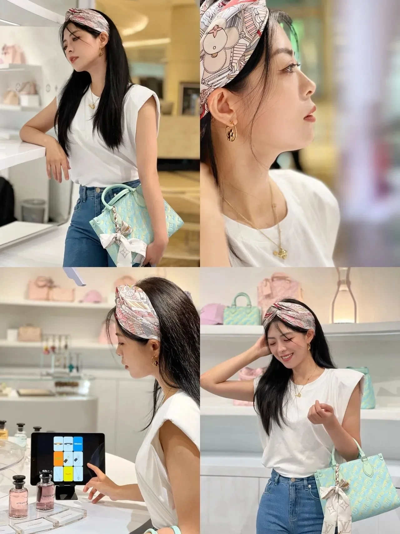 Louis Vuitton 金色花朵珍珠吊坠项链 4