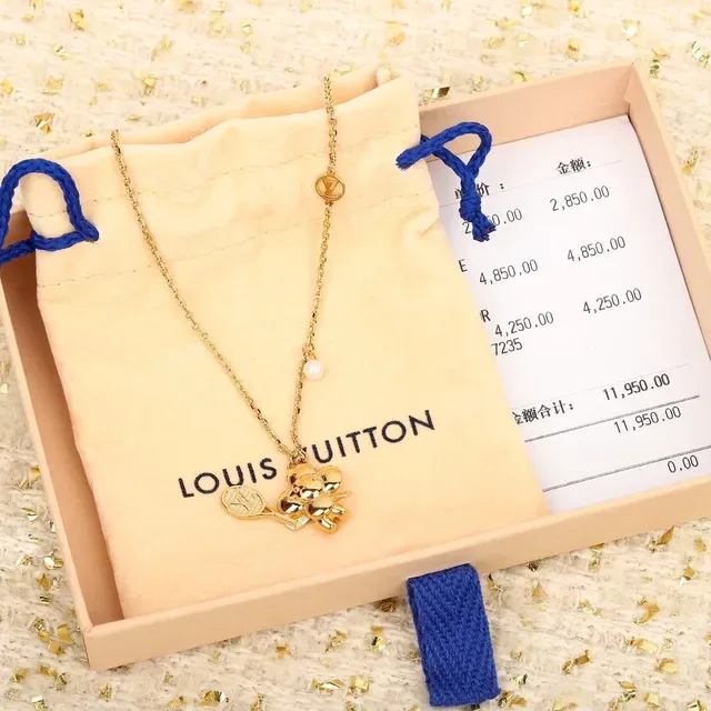 Louis Vuitton 金色花朵珍珠吊坠项链 7