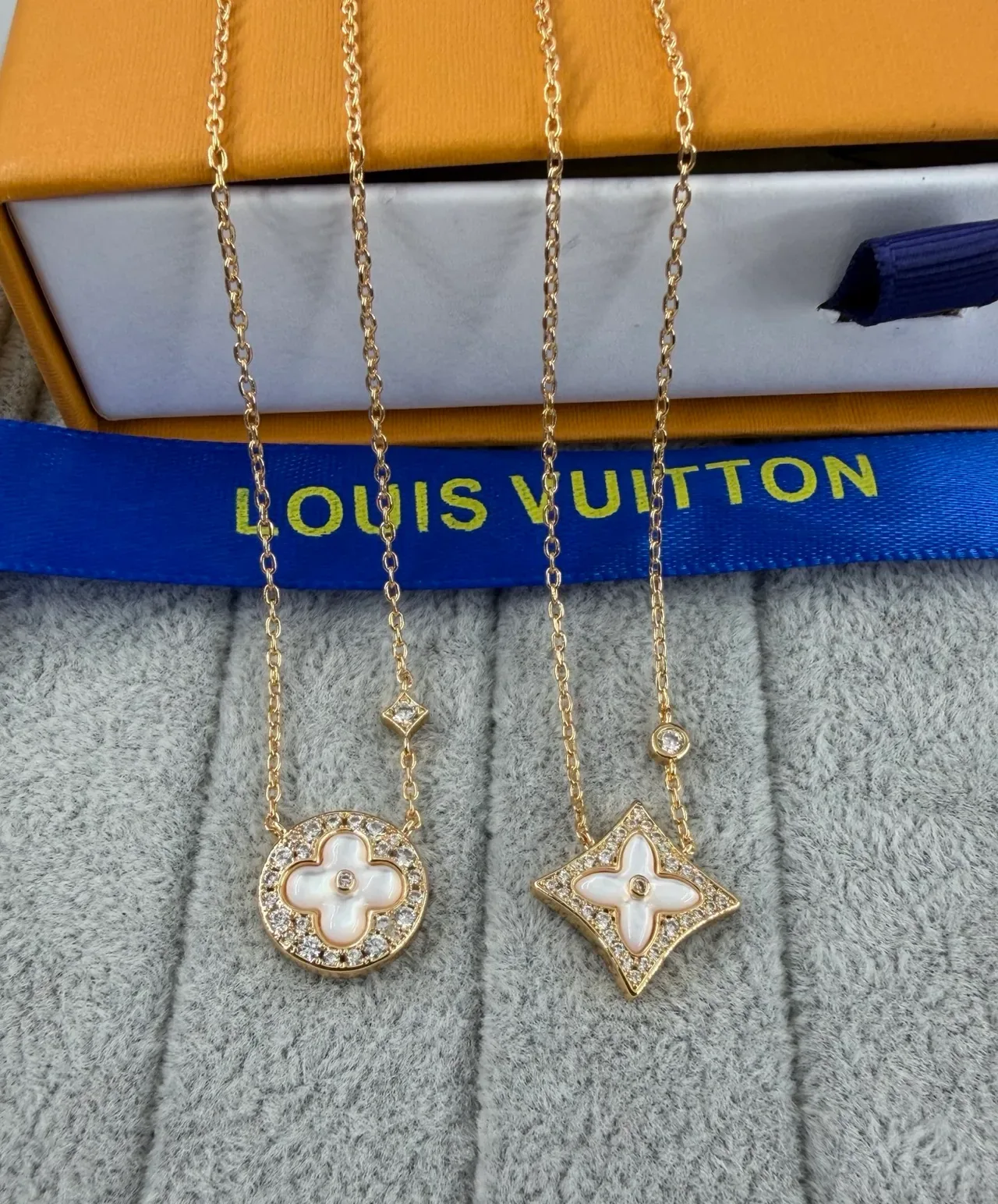 Colar Louis Vuitton Malachita Verde Prata Inlay Pavé-Set Pedras 2
