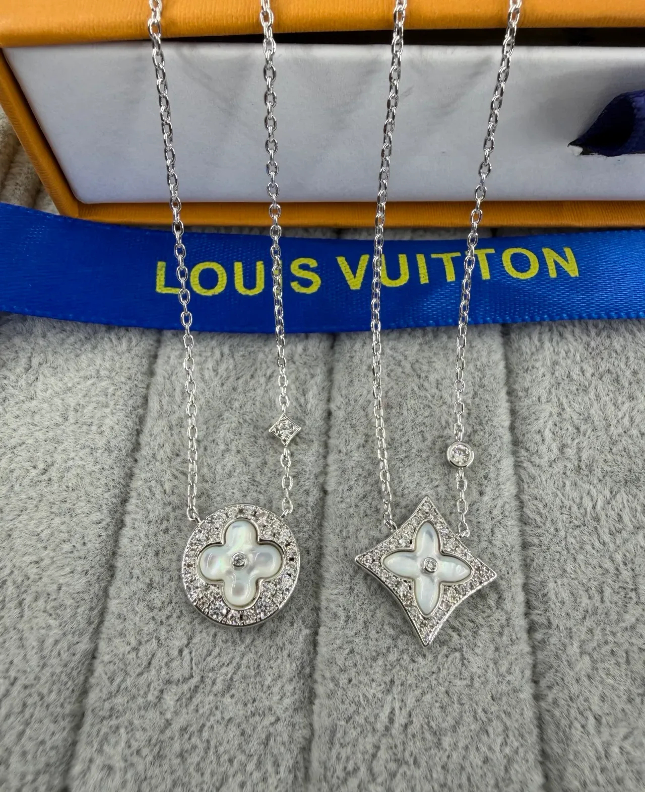 Colar Louis Vuitton Malachita Verde Prata Inlay Pavé-Set Pedras 6