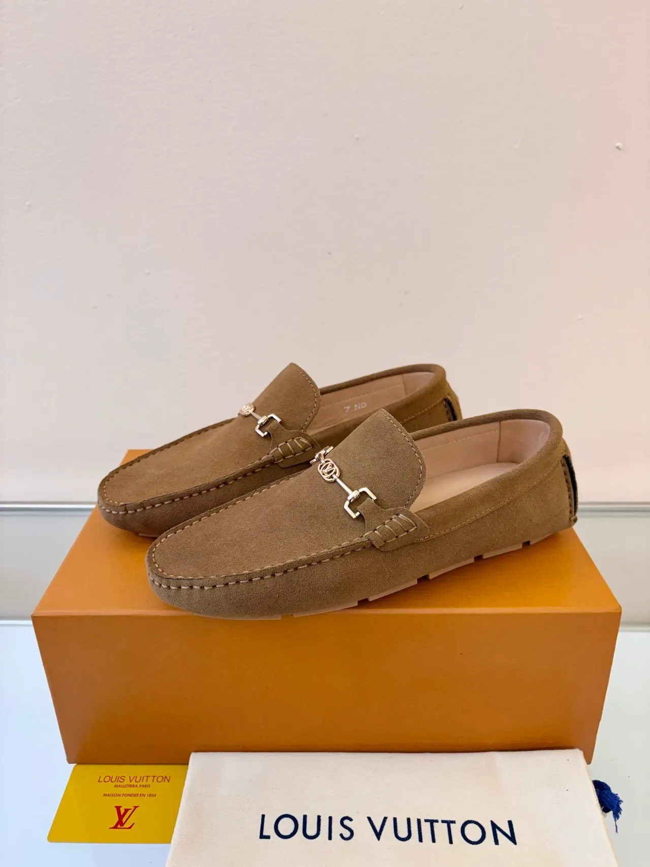 Louis Vuitton Horsebit 1955 Loafer Tan Suede Loafers 2